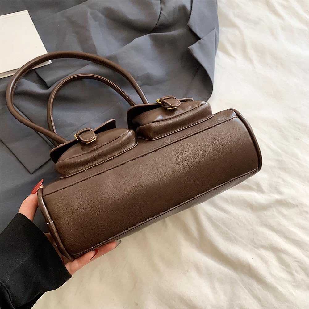 Sac à bandoulière en cuir synthétique pour femme, double poche, fourre-tout Boston