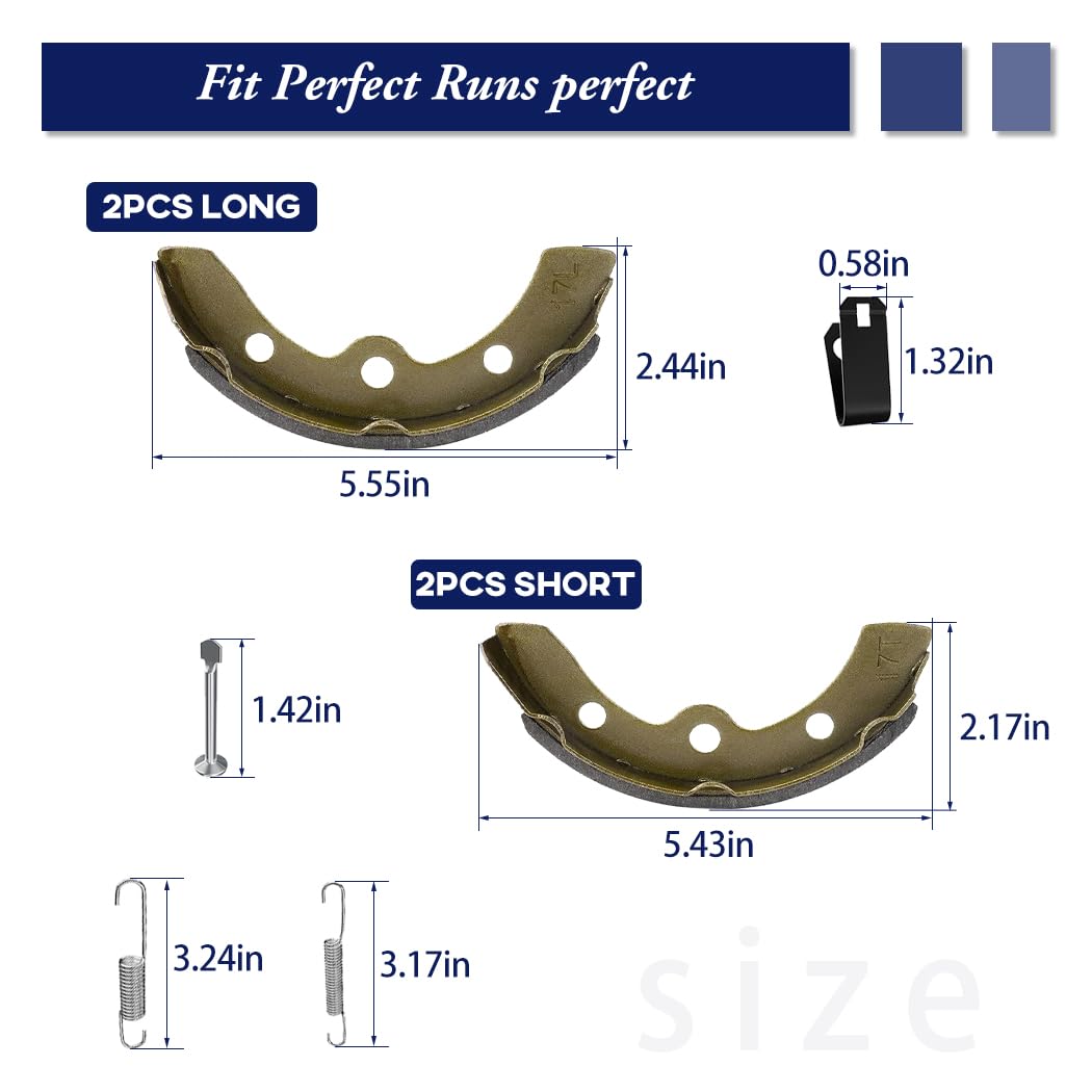 Brake Shoes & Spring Kit For Golf Carts — Fits Club Car DS/Precedent, EZGO, Yamaha G1/G2/G8/G9, Improves Braking, Durable Replacement Set - View #4