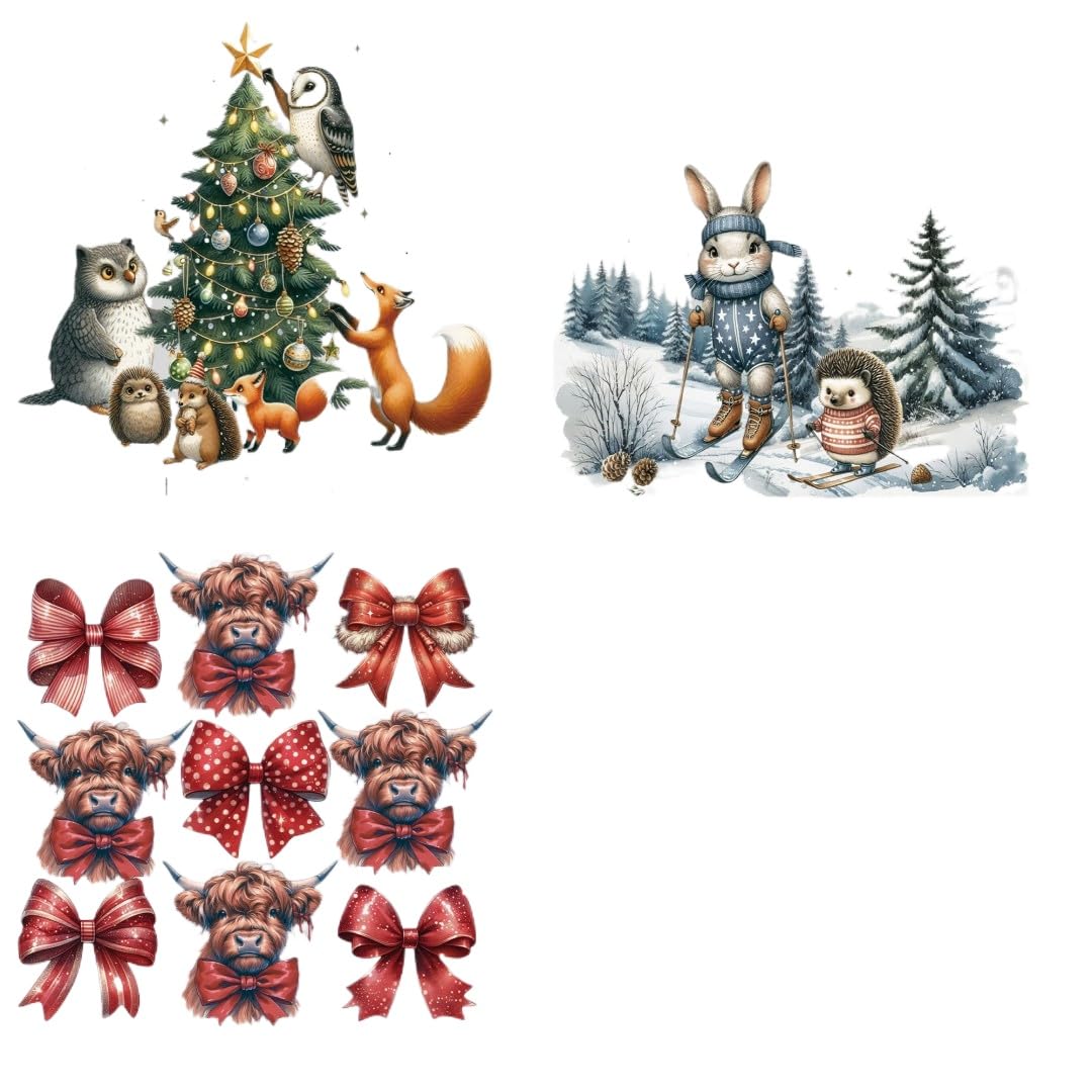 Funny Christmas Sublimation Iron Transfer Patch Heat Transfer Sticker Vinyl Design Iron Applique T-Shirt Clothing DIY Craft Applique Clothing Decoration (P3)