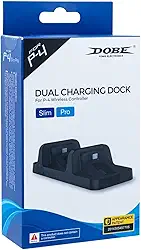 Base Carregador Duplo Dock Charge P Controle Playstation Ps4 Dobe Preto
