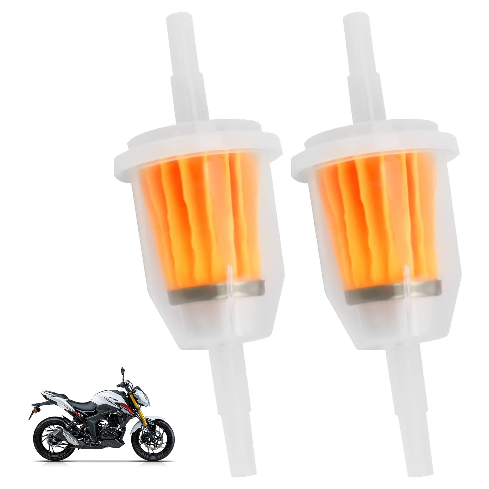 2 Stück Kraftstofffilter 6mm / 8mm Benzinfilter für Rasenmäher Moped Motorrad Benzinmotoren Maschinen zum Filtern,Universal Kraftstofffilter,Hochwertiger In-Line Benzinfilter Gasöl Flüssigkeitsfilter