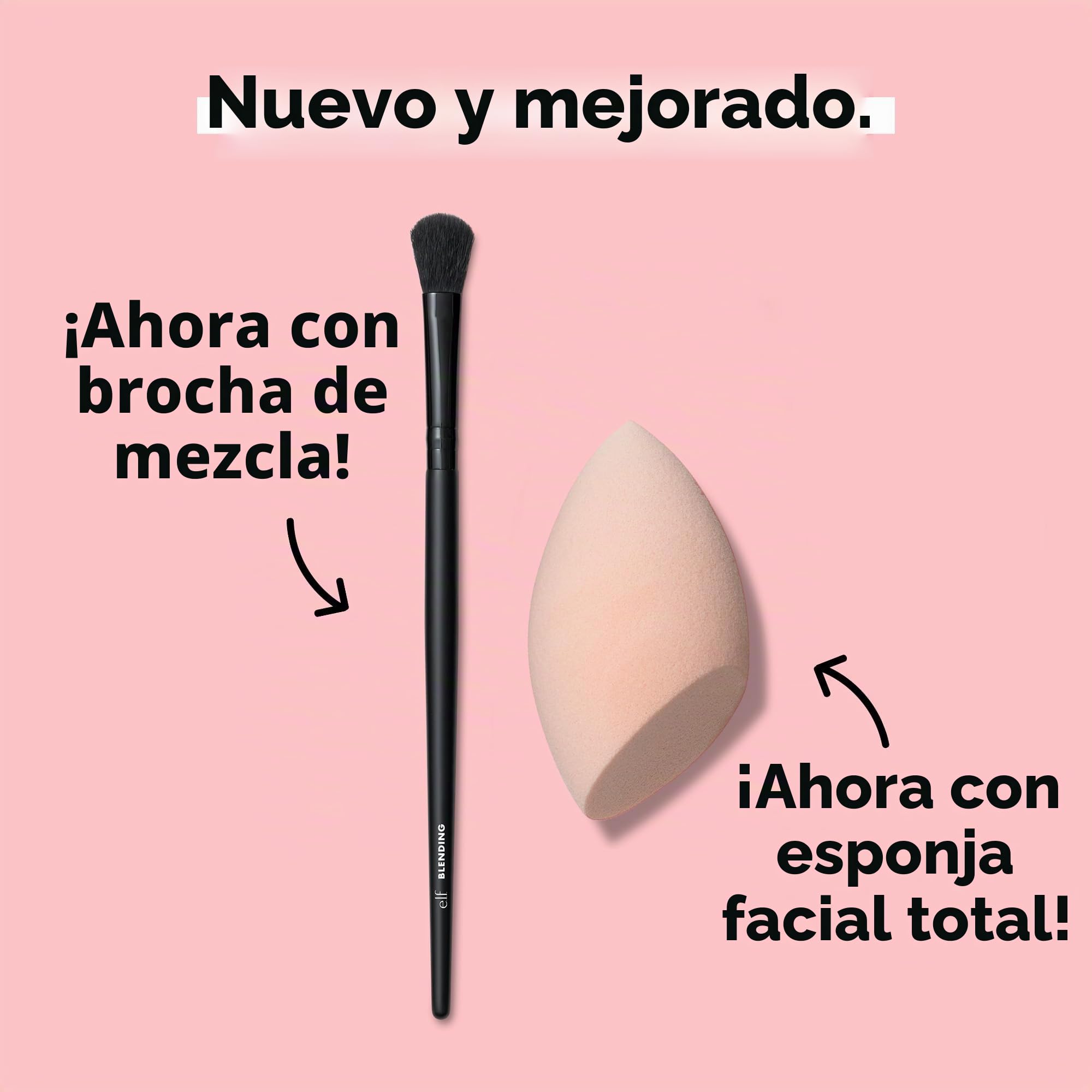 e.l.f. Full Face & Eye Makeup Brush Set, 11 pinceles de maquillaje de base a bronceador, sombra de ojos y más, vegano y libre de crueldad animal