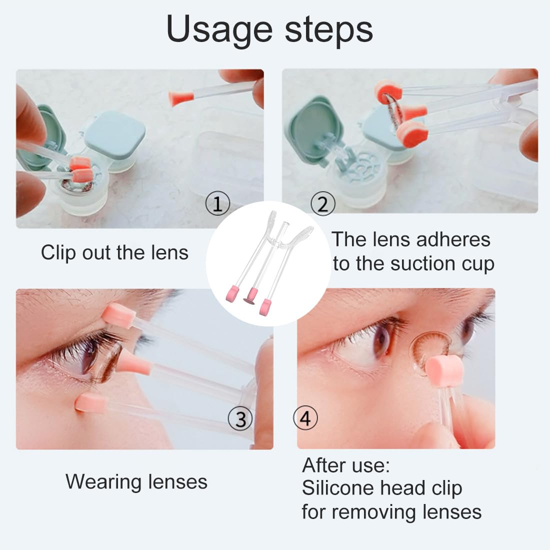 Lentes de Contacto Que Usan ayudas, Ayudas para Lentes de Contacto, Ayuda para Usar Lentes de Contacto, Facilita La Inserción o Extracción Lentes Contacto, herramientas para lentes de contacto