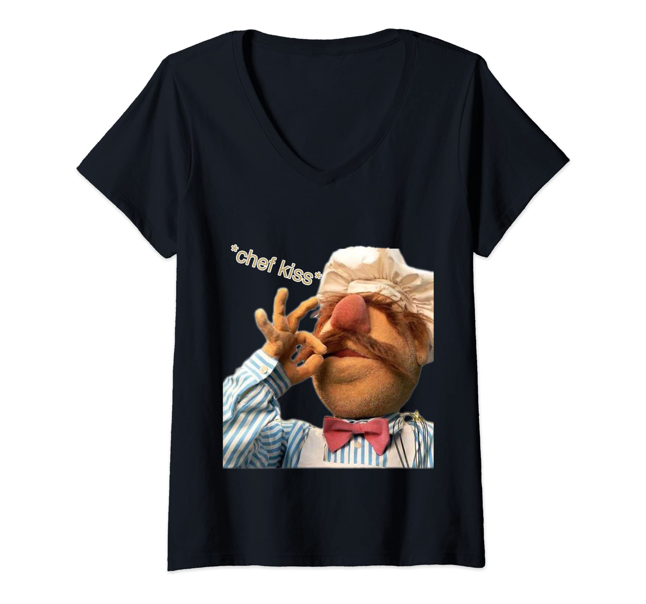 Womens Funny Chef V-Neck T-Shirt