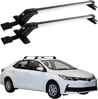 Portaequipajes de aluminio con barra transversal de techo con LockFit para T0Y0TA Corolla 2000-2024