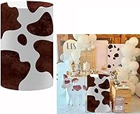 Vista 8 de Fundas cilíndricas con patrón de vaca para decoración de fiestas, decoración de granero, vacas, cubierta de pedestal de piel de vaca, baby shower