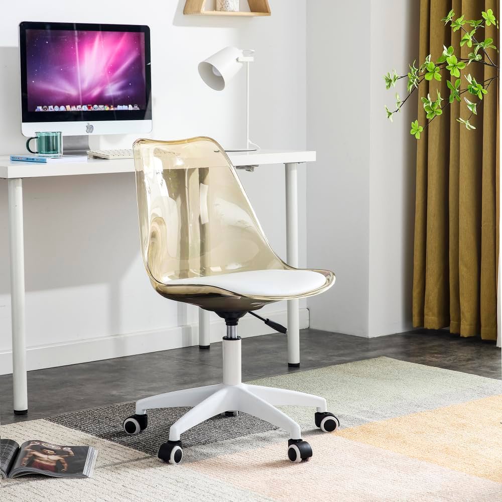 Amazon.co.jp: オフィスチェア クリア デスクチェア 椅子 透明