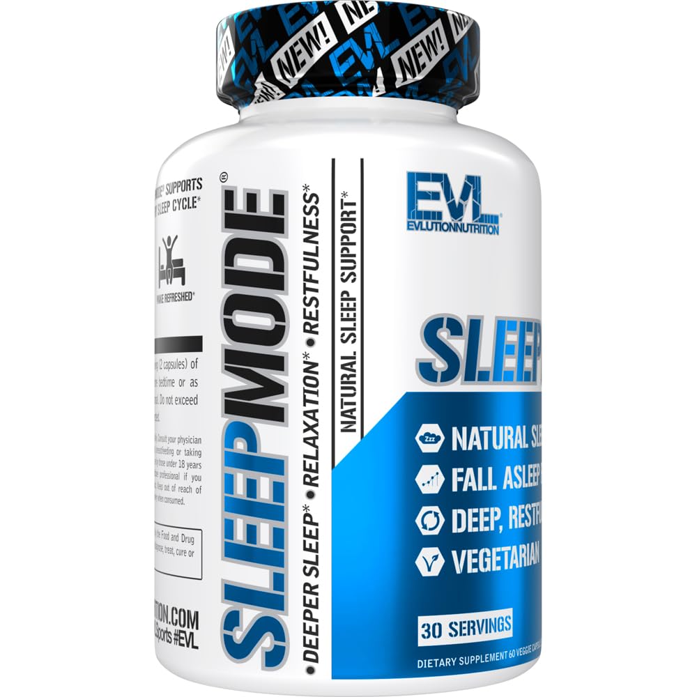 Evlution Nutrition Herbal Complex Sleep Supplements for Adults Gentle Sleep Support Adult Melatonin Pills with Valerian L-Tryptophan Lemon Balm and More - Restful Calm Capsules - 30 Servings — Amazon image 4