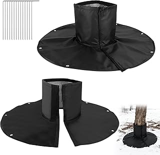2 Pack Palm Trees Root Protectors, 3 Layers Tree Root Wraps Winter Plant Freeze Protection Covers with 14pcs Ground Nails (Black)