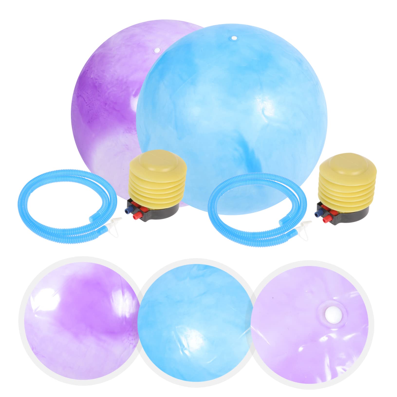 YARNOW Pelota de Ejercicio Marmolada de PVC 65cm, 2 Juegos | Inflable de Superficie Lisa, Apta para Yoga y Embarazo, Ligera, Diseño Duradero y Humanizado