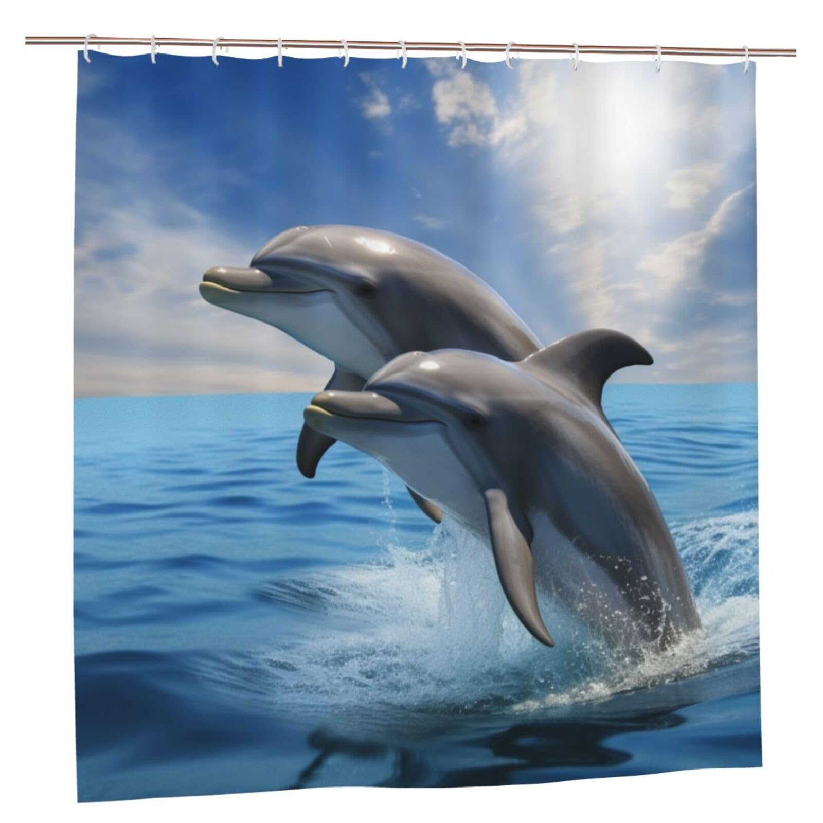 Rideau de douche lavable en tissu étanche lot de 2 pour toute la famille