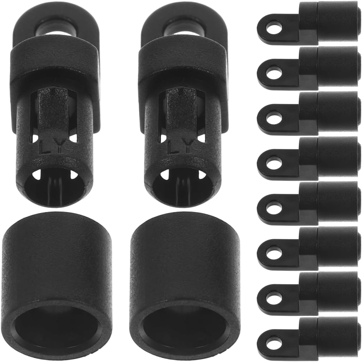ULTECHNOVO Bungee Cord End Hooks 1.25In Elastic Cord Terminal Ends for Kayak Boat Cargo Net Tie Down Strap Replacement 10Pcs Type B