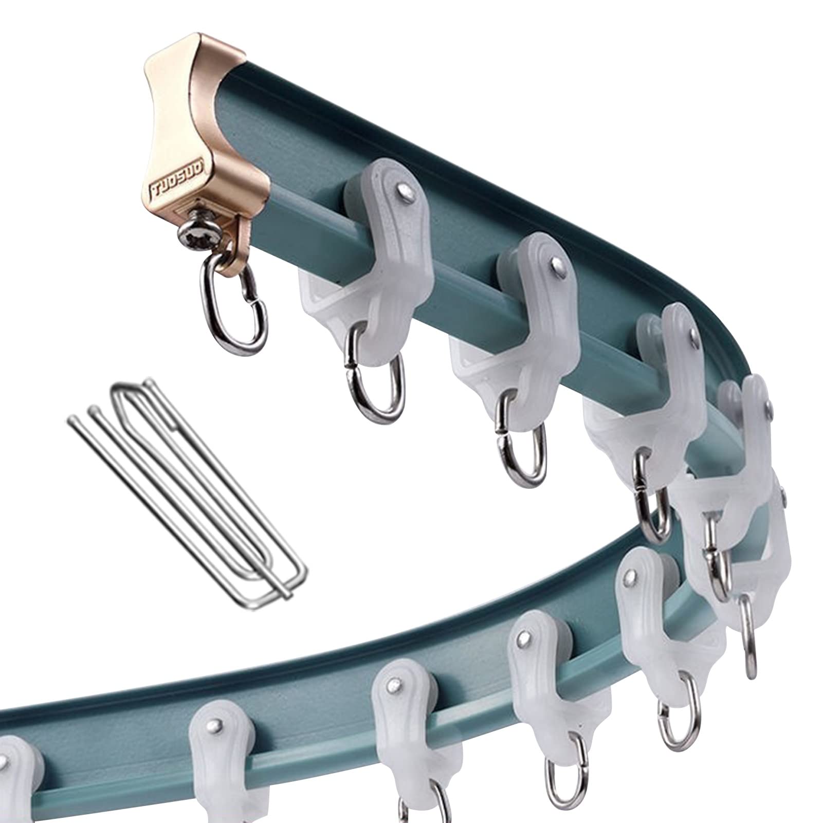 SFNIOKFG Flexible Curtain Track System Ceiling/Wall Mount, Room Divider Curtain Rod, Customizable Curtain Rail 1m to 8m Long, Including Hooks & Accessories (Color : Wall Mount, Size : 240cm