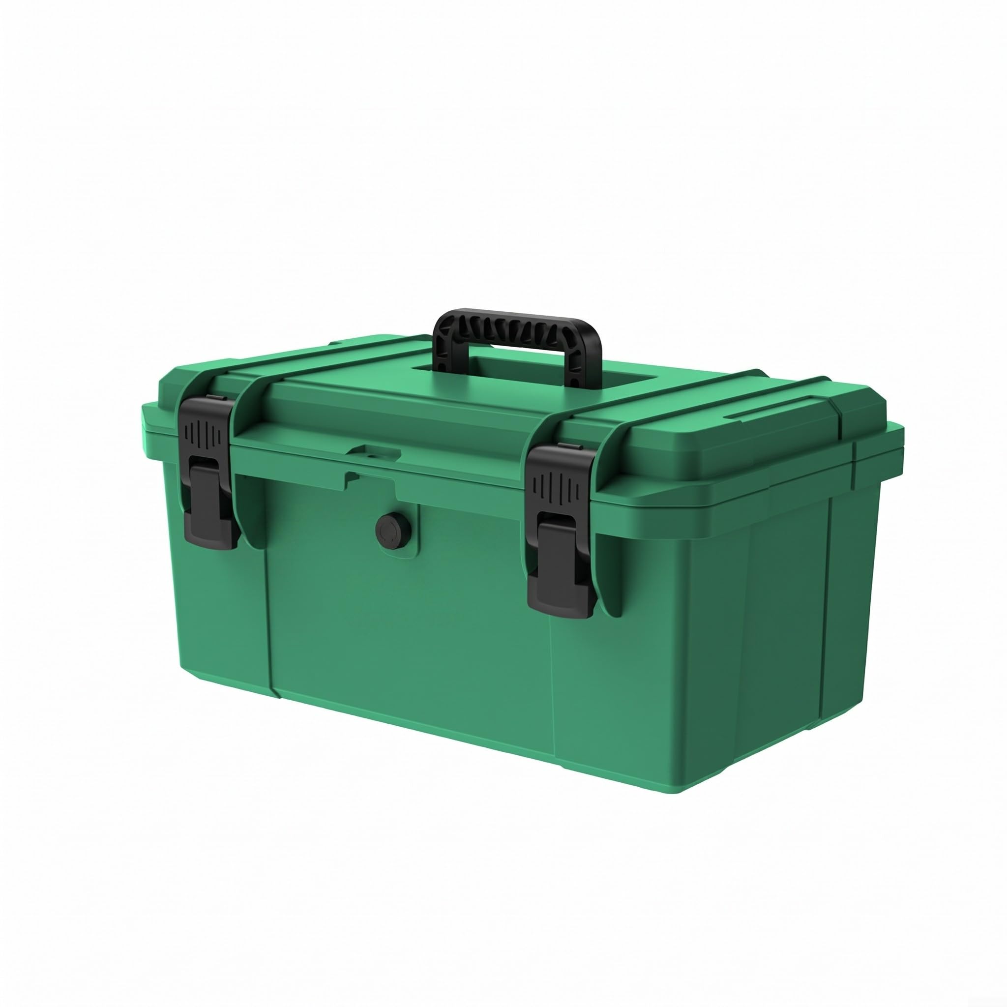Przemysłowa skrzynka narzędziowa, wodoodporny, dwupoziomowy organizer do przechowywania wykonany z tworzywa ABS z bezpiecznymi zamkami, do profesjonalnego użytku, 56 cm, zielony (45 cm)