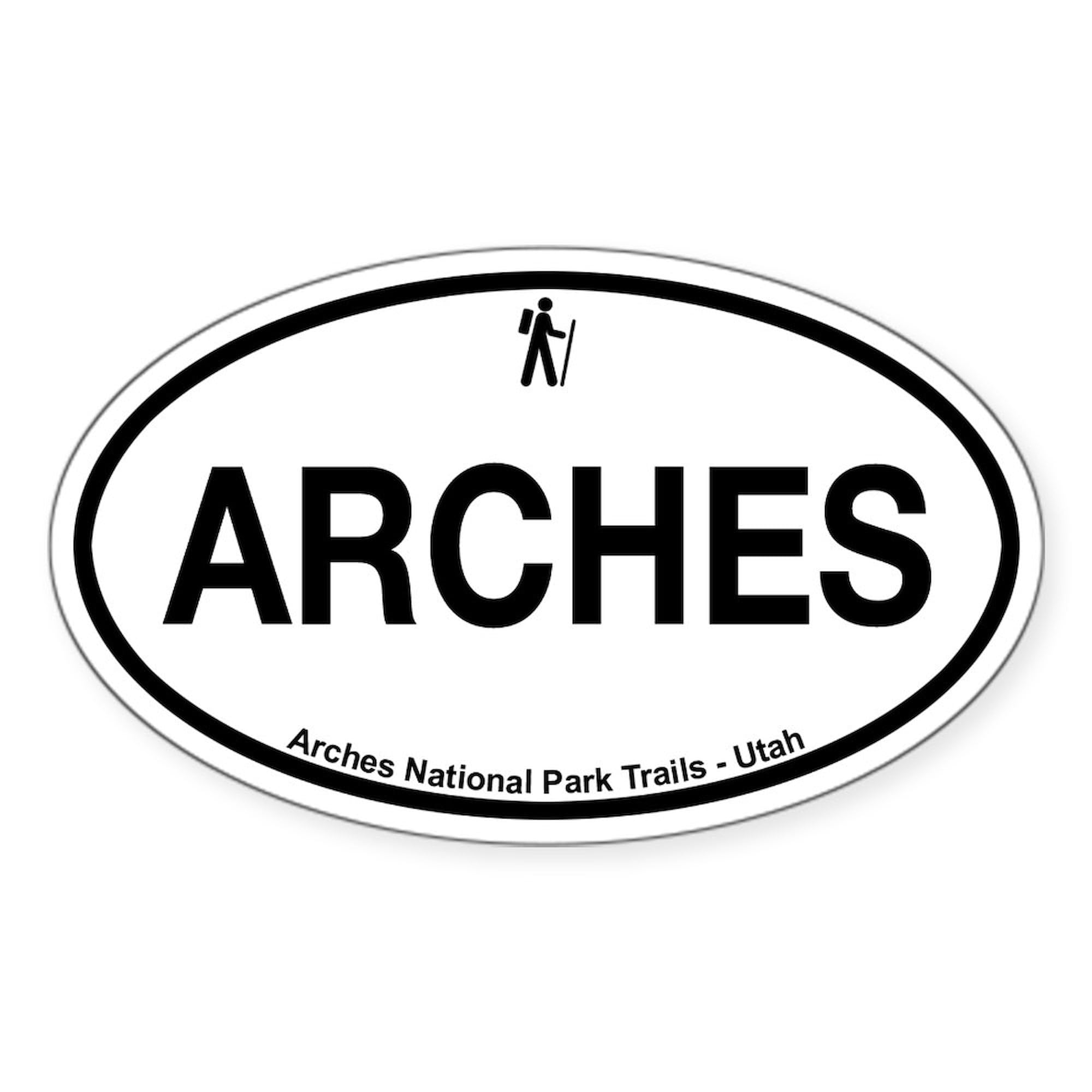 CafePress Arches National Park Trails Oval Car Bumper Sticker