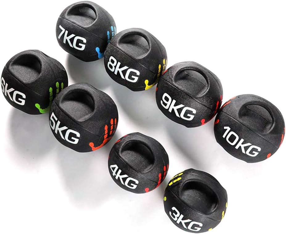 AGYH Medicine Balls Binaural Medicine Ball, Sturdy Rubber Material, Safe Slip, Core Training For Boxing Gym Strength Training, 3KG, 4KG, 5KG, 6KG, 7KG, 8KG, 9KG, 10KG(Size:3kg)
