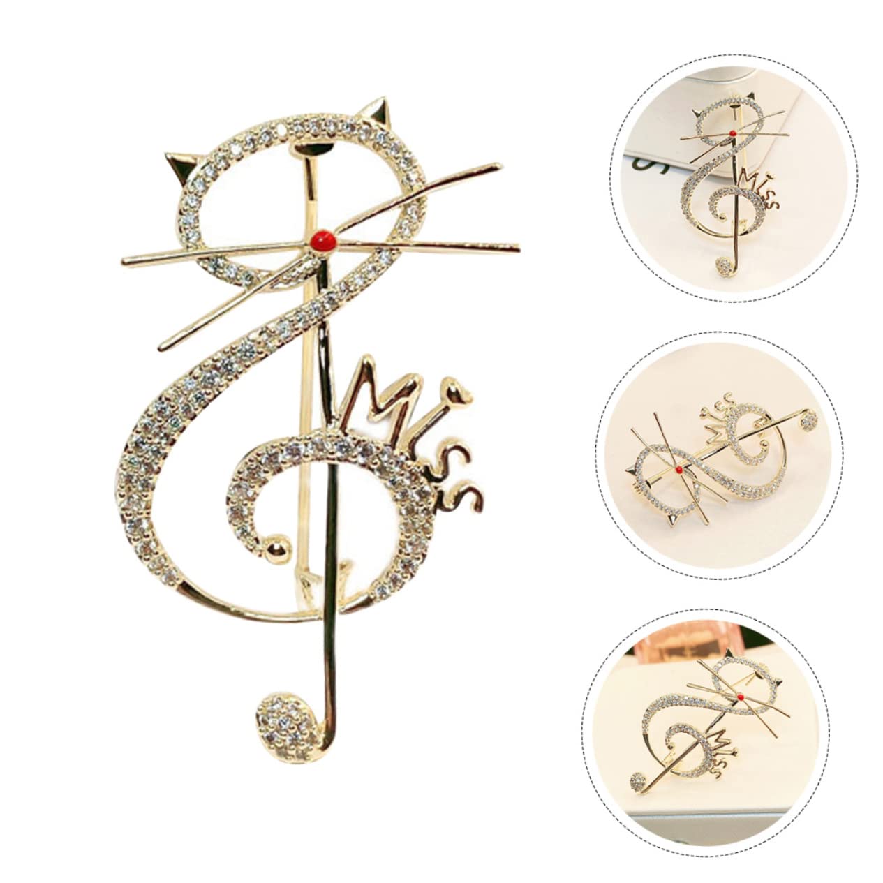 spilla nota musicale mantello spille per chitarra corpetto gatto spilla abbigliamento spilla Madre spille in metallo Spilla da balia per sciarpa per abbigliamento rame Golden