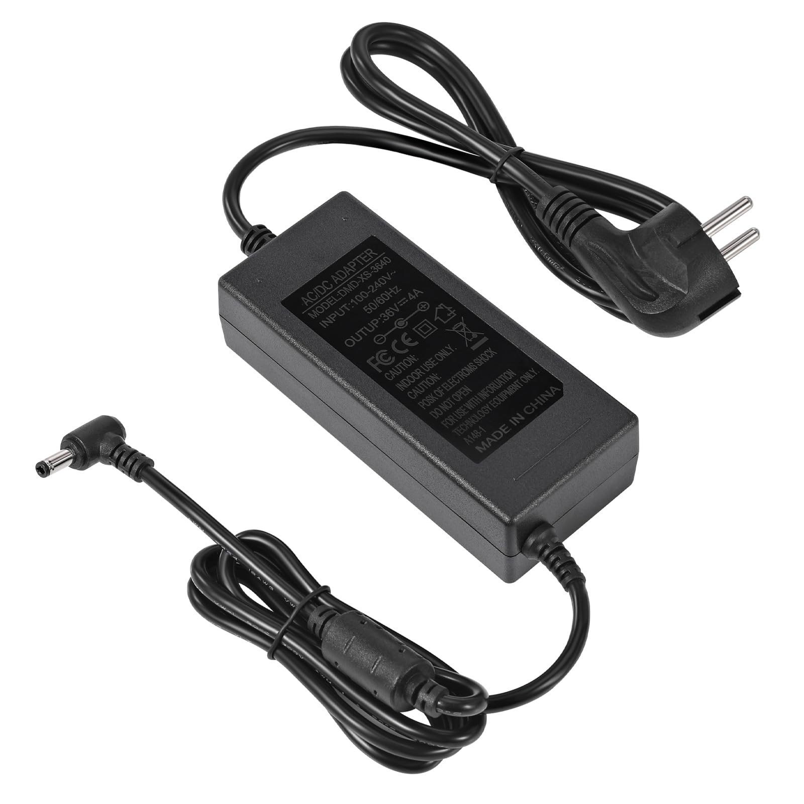 36V 4A Netzteil Adapter, AC 100V-240V to DC 36V 4A 144W Spannungswandler LED Trafo Transformator Stromversorgung 5,5mm x 2,5/2,1mm Stecker, Universal Netzadapter für LED Strip,LCD Monitor,CCTV Kameras