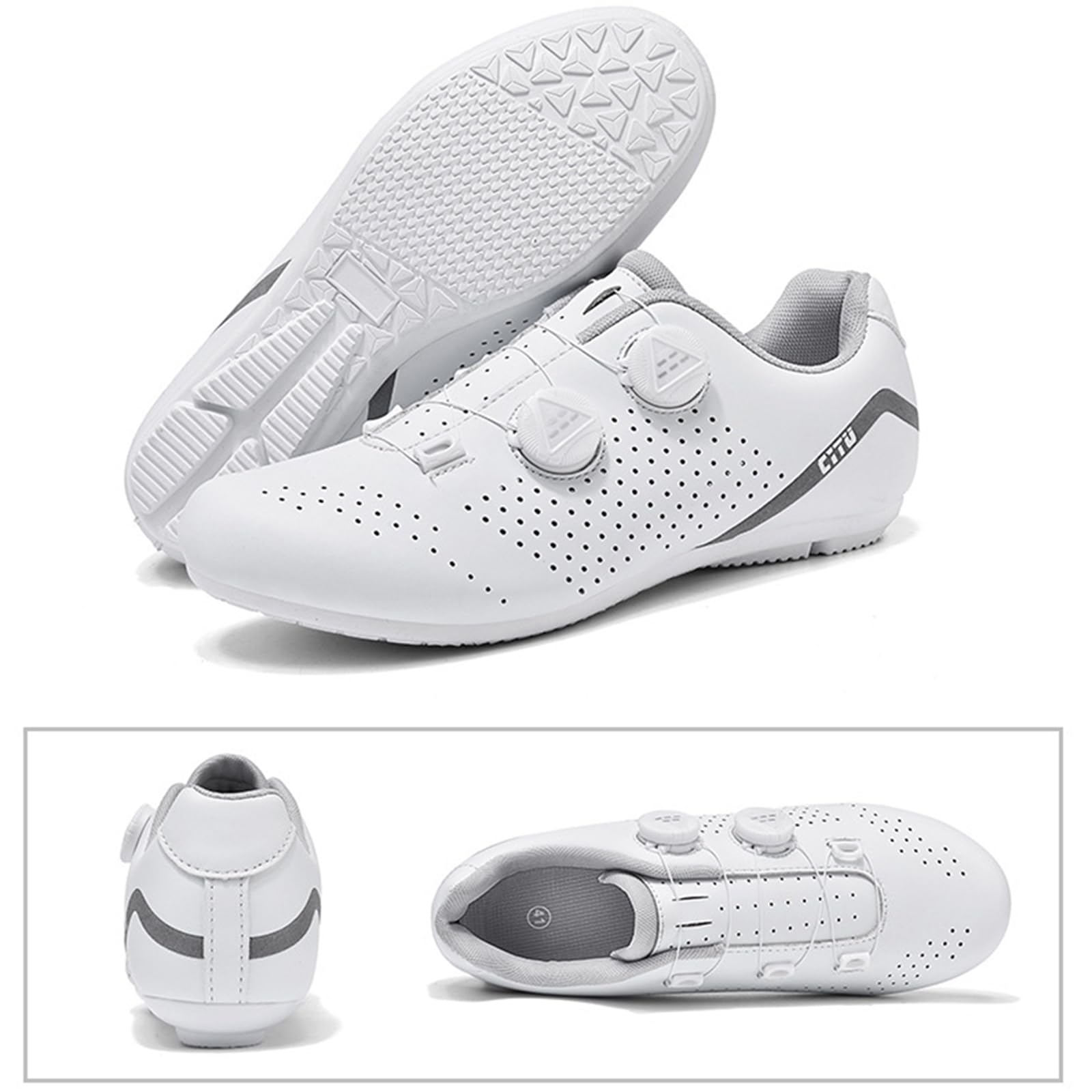 Scarpe da Ciclismo Uomo Donna Traspiranti Flat, Antiscivolo con Suola in Gomma Scarpe da Bicicletta Nessuna Serratura