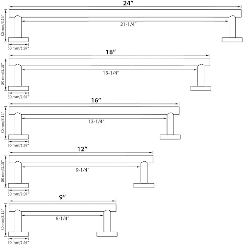 Miniatura 2 de Modket Toallero negro mate de 16 pulgadas, accesorios de baño de acero inoxidable 304 montado en la pared para toallas de cocina, colgador de paños