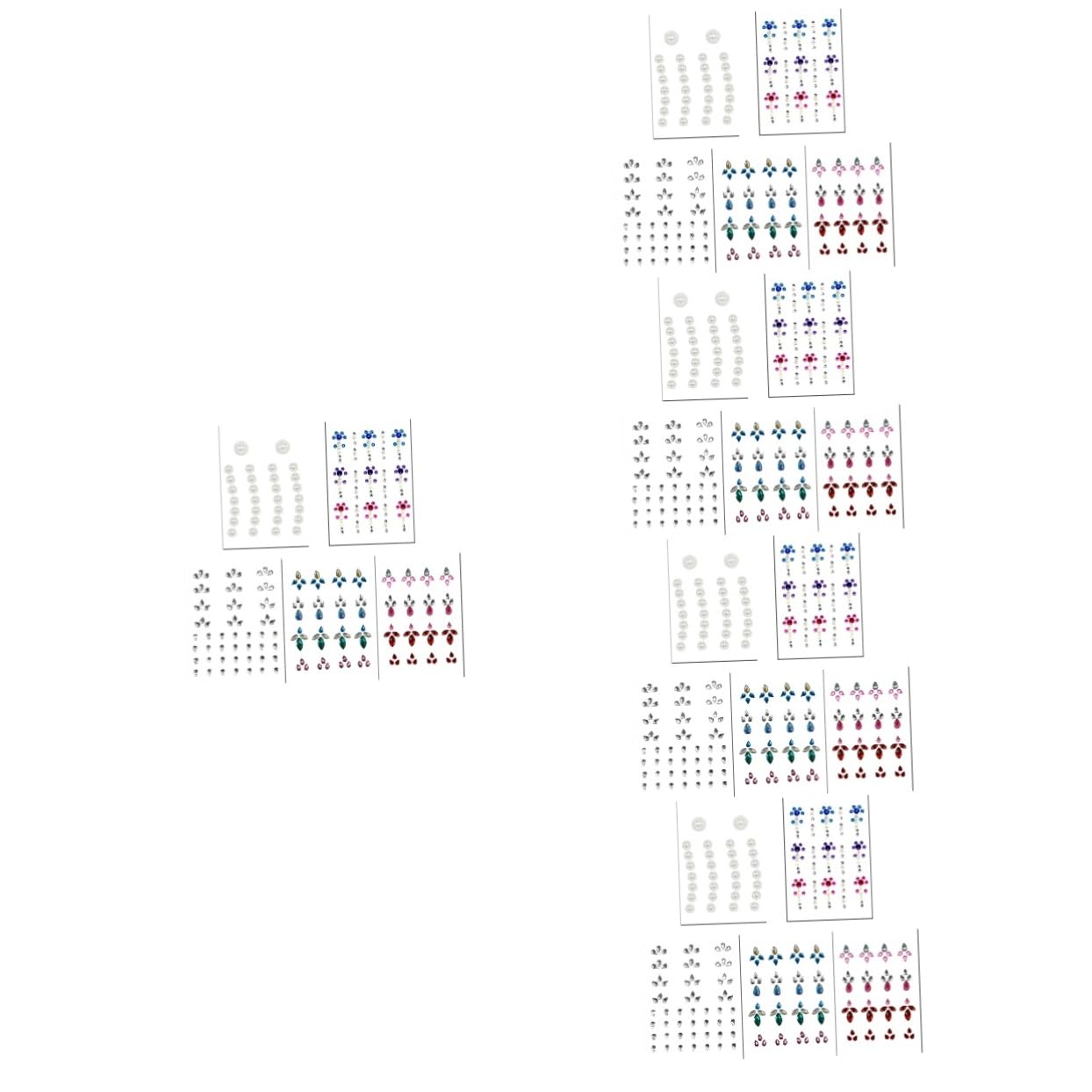 FRCOLOR 25 set di punte per inserire viso corpo gemme adesivi gioielli per unghie gioielli corpo decalcomanie autoadesive strass strass sirena fiori