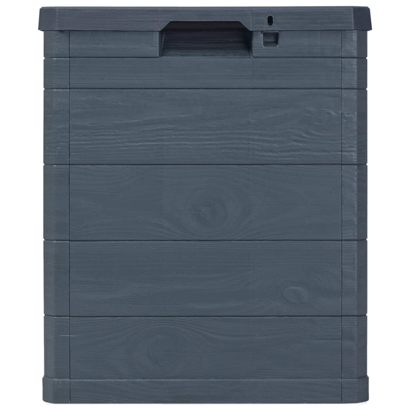 Festnight Baúl de Almacenamiento Arcón para Cojines Gris Antracita 42,5 x 44 x 50 cm 90 L Arcón Caja Exterior de PP para Balcón Jardín