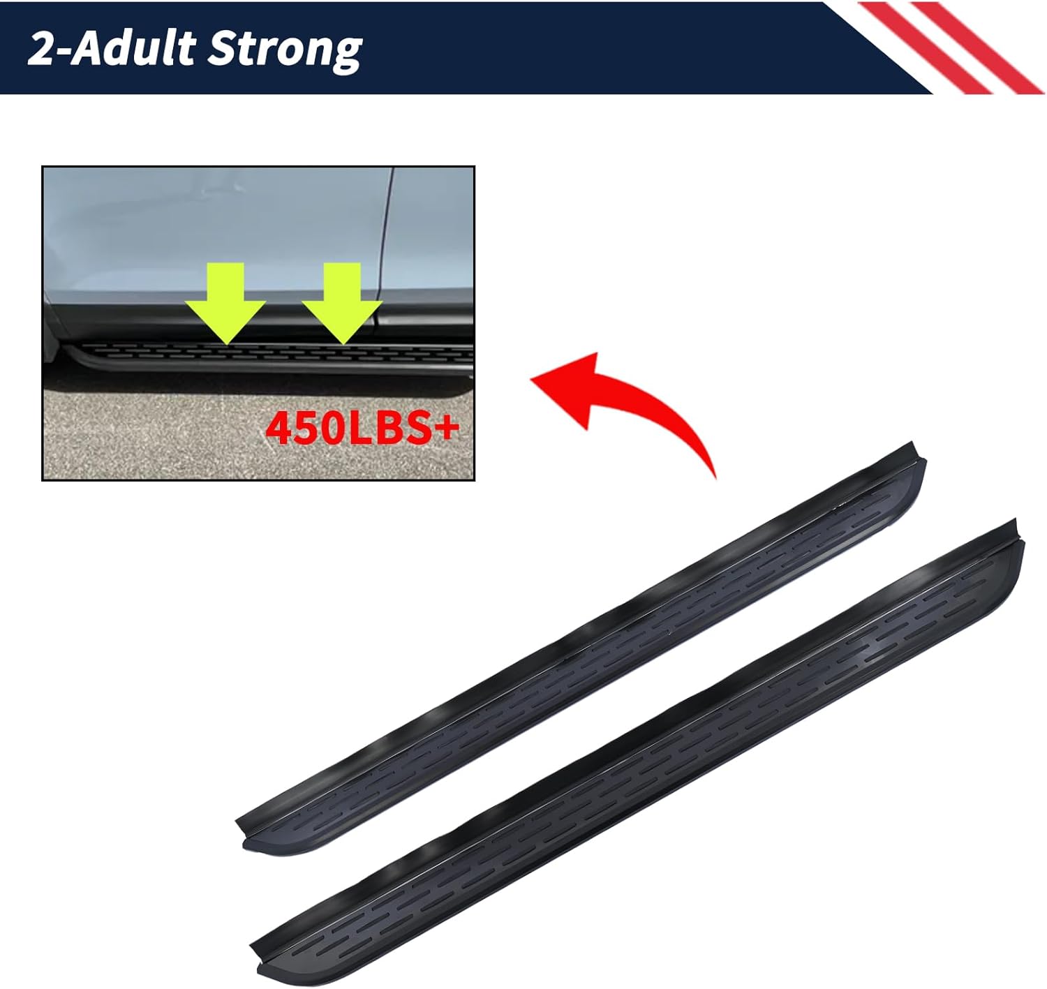 5" Running Boards Side Steps Nerf Bars Fits for Jeep Grand Cherokee 2-Row 2022-2026 (Exclude 4XE Version) Accessories Aluminum & ABS Plastic