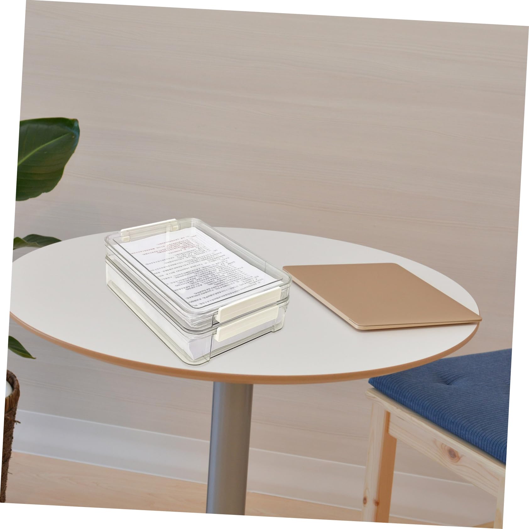 Uonlytech Stapelbare Dokumentenbox aus Pet mit Deckel Transparent 2 Stück für A4-unterlagen Büro und Zuhause Feuchtigkeitsgeschützt und Übersichtlich