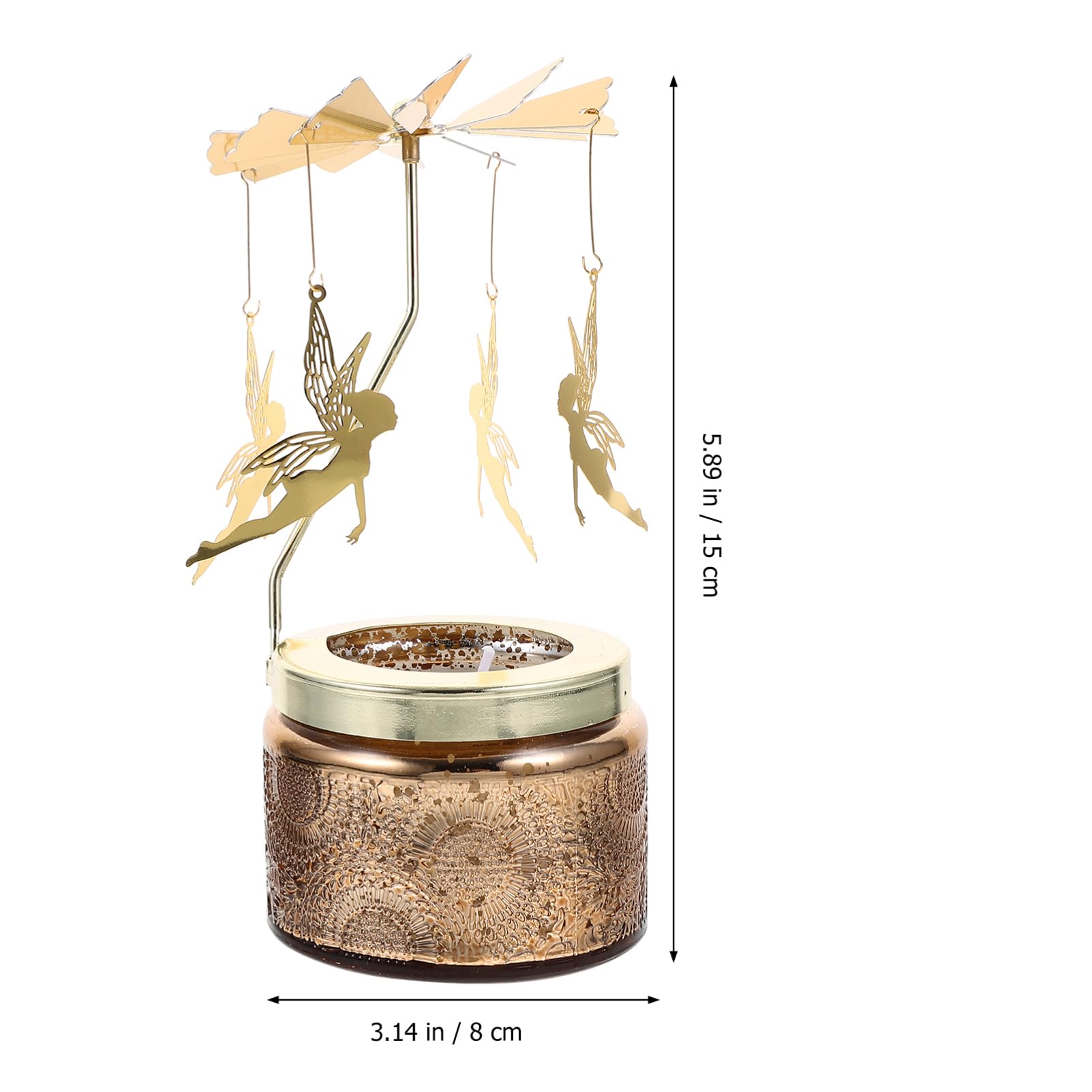Candelabro Giratorio de Escritorio en Metal, Portavelas Perfumado | Caja de Obsequio, Uso Prolongado y Ligero, Fácil de Colocar y Mover, No se Deforma Facilidad