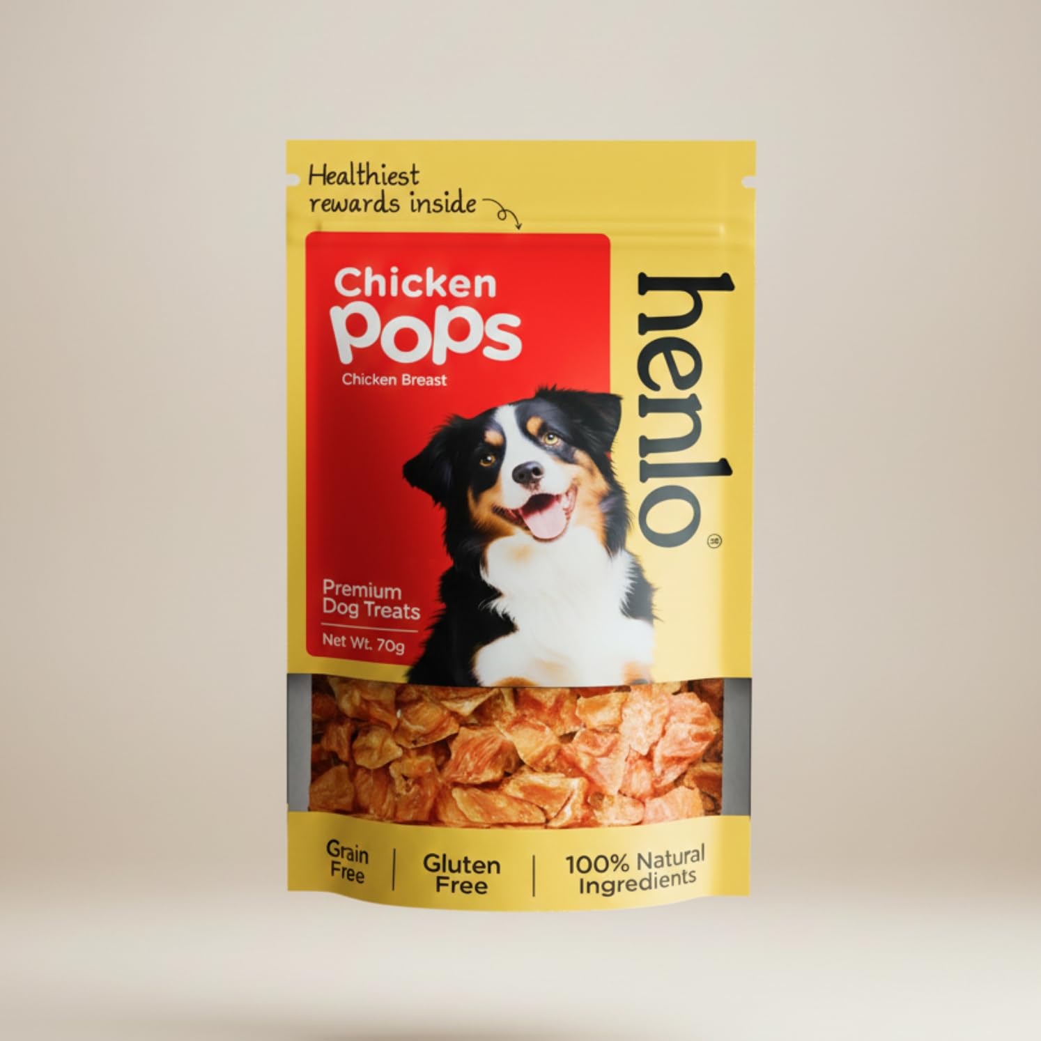 Chicken Pops Dog Treats | High-Protein Crunchy Dog Snacks | Single Ingredient Chicken Breast | Grain-Free & Gluten-Free | No Preservatives | Slow Cooked for Maximum Nutrition | 70g (Pack of 1)