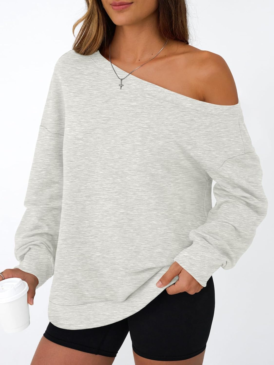 AUTOMET Women Off the Shoulder Sweatshirt Oversized Tops Fall Outfits 2026 Y2k Clothes Fashion Clothing Trendy Top - Image 3