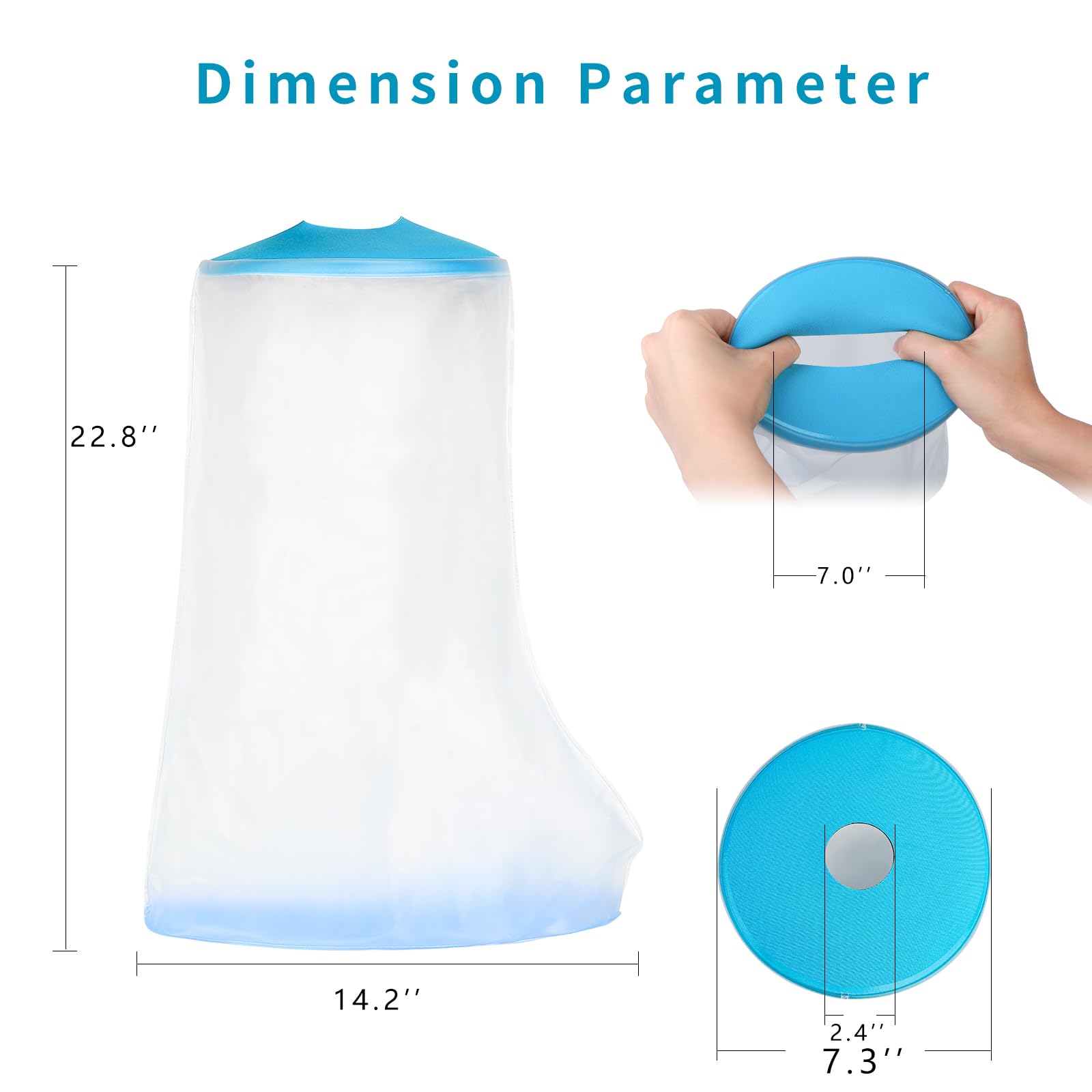 SUPERNIGHT Housse imperméable pour plâtre de jambe – Protection étanche pour demi-jambe adulte pour plaies de jambe et de pied – Manchon réutilisable pour la douche et le bain – Design antidérapant