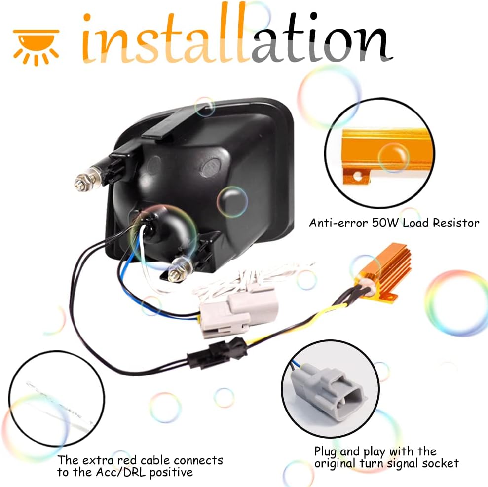 For 2015 2016 2017 2018 2019 2020 2021 Subaru WRX STI Front Turn Signal lights daytime running light Replacement OEM LED Smoked Lens