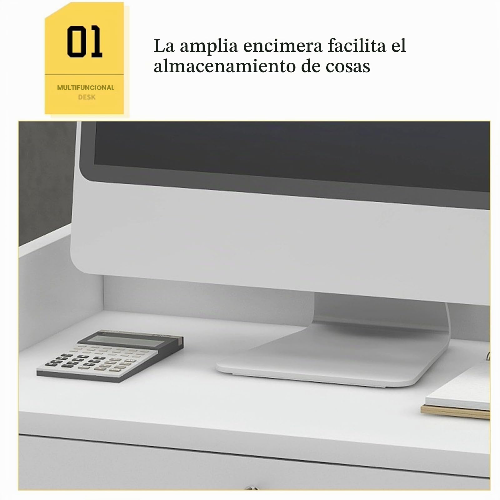 Mesa de Recepción de Mostrador de Oficina Cajones y Armario con Cerradura Mesa de Mostrador con Gran Espacio de Almacenaje para Oficina Tienda Salones de Belleza Hoteles