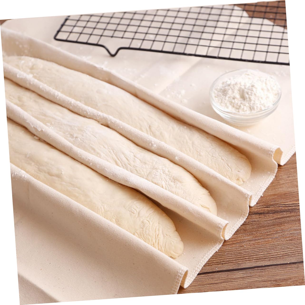 Brotfermentiertes Tuch 1 Stück aus Baumwolle, Beige, Groß | Leicht zu Reinigen, Leicht zu Lagern, für Gebäckzubereitung und Backen, Backzubehör für Brot