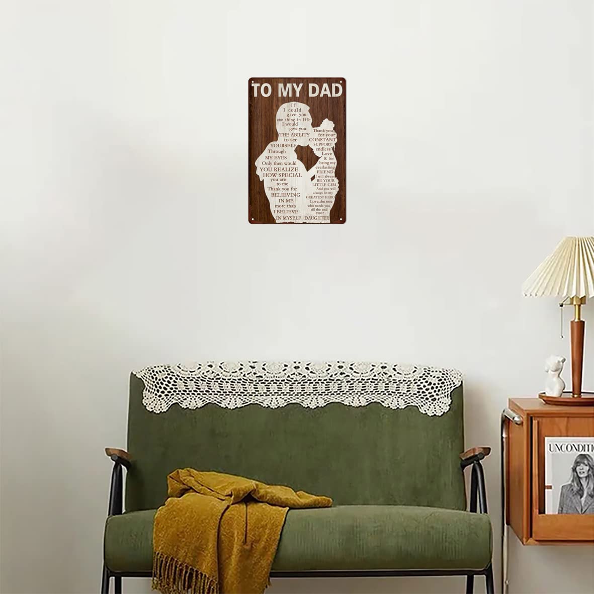 Smilelife Targa In Metallo Vintage Per Papà – Scritta Cuore – 20x30 Cm – Regalo Festa Del Papà