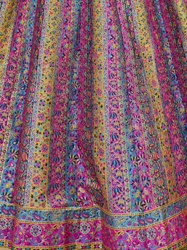 Image of PURVAJA Women's Jacquard Semi-Stitched Lehenga choli