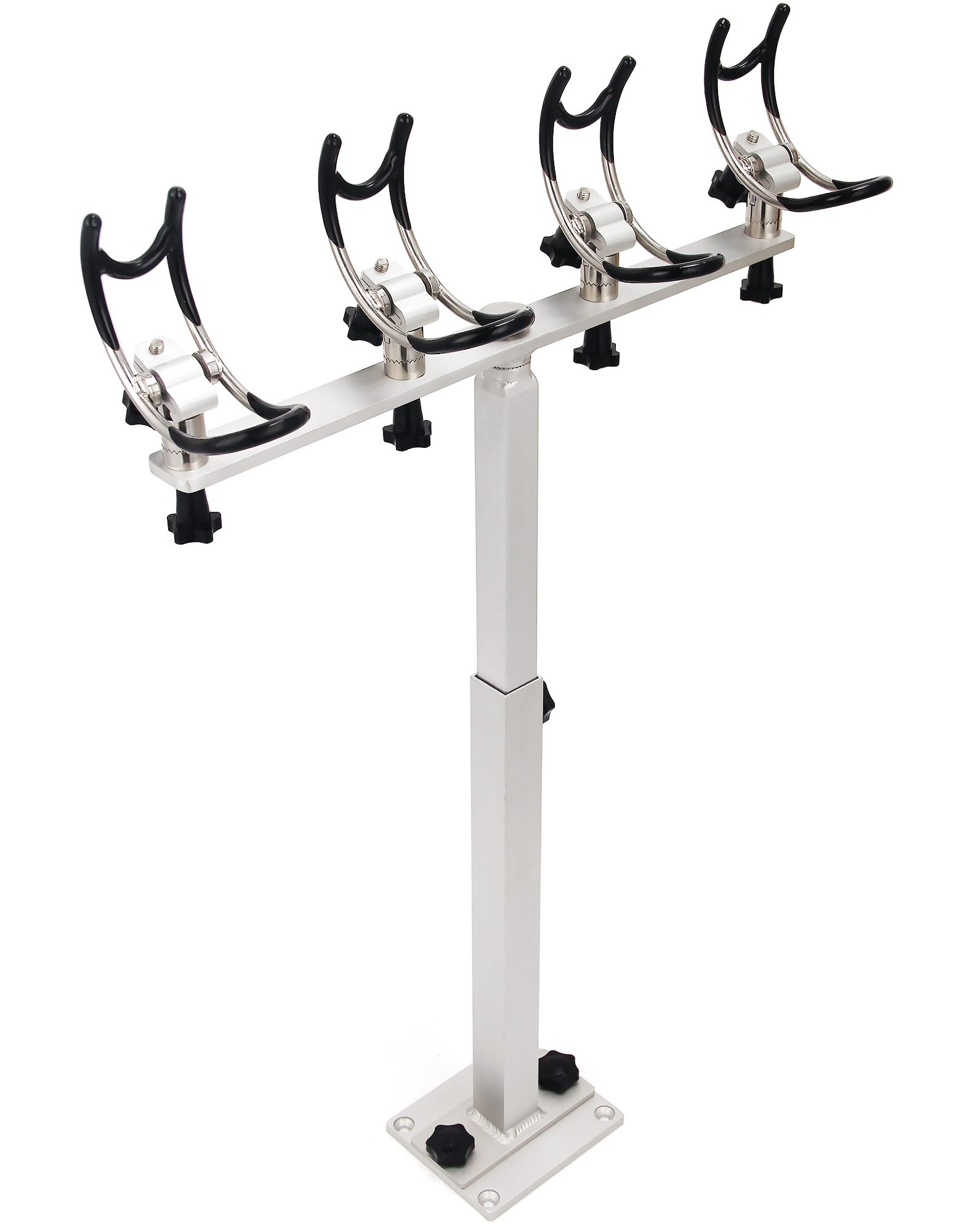 Angelrutenhalter für Boote – PVC-beschichtetes Aluminium, 360° drehbar und höhenverstellbar, abnehmbare Halterung, Marine-Grade Haltbarkeit