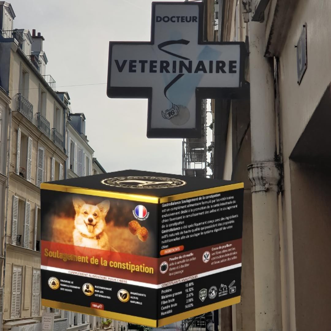 soulagement Constipation Chien - 60 croquettes laxatives adoucissant selles de Chiens - goût Bacon (Francais)