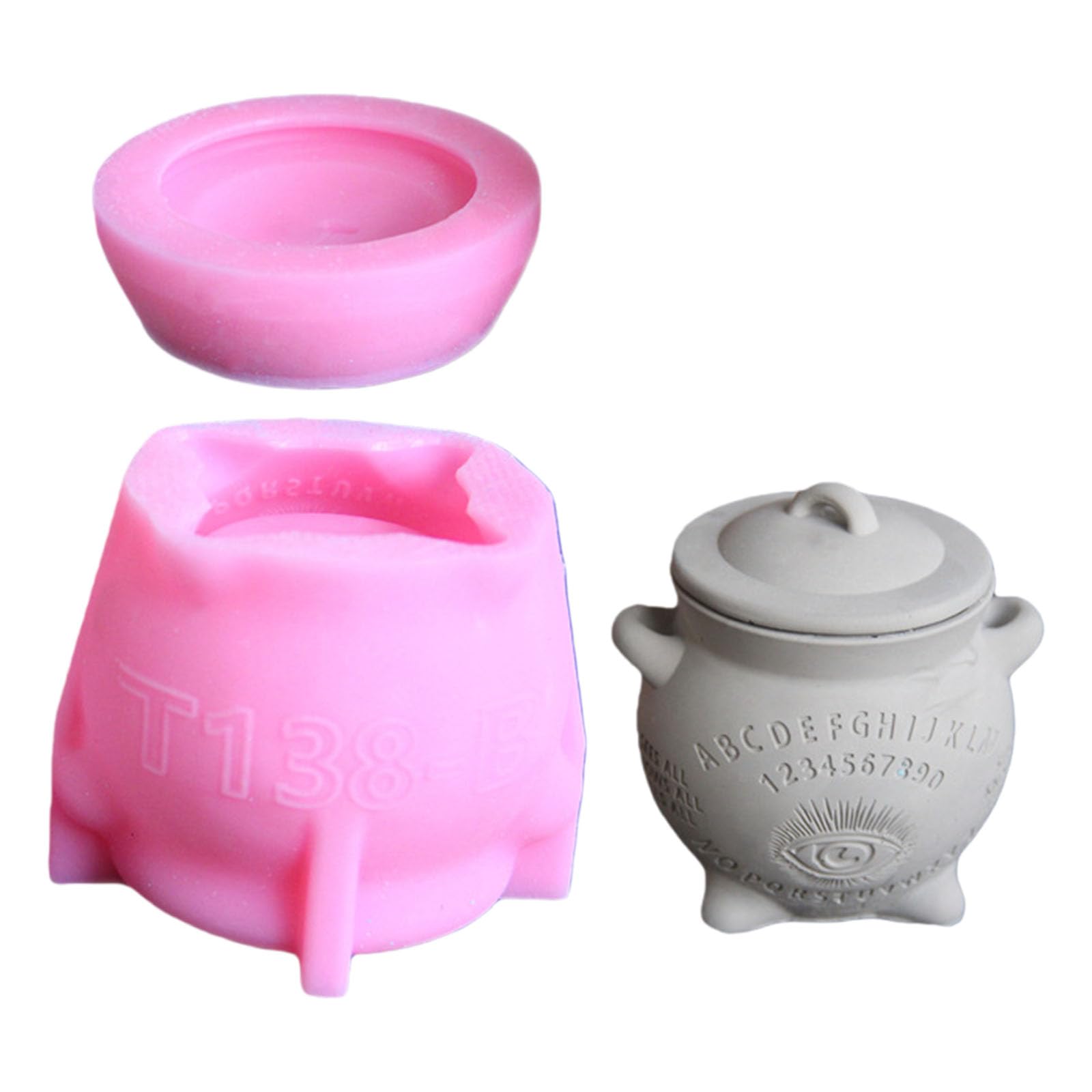 Yhplxyuus Creative Witch Resin Jar Silicone Molds with Lid Multifunctional Silicone for Making Cup Jewelry Jar Witch Cauldron Mold for Plaster Craft