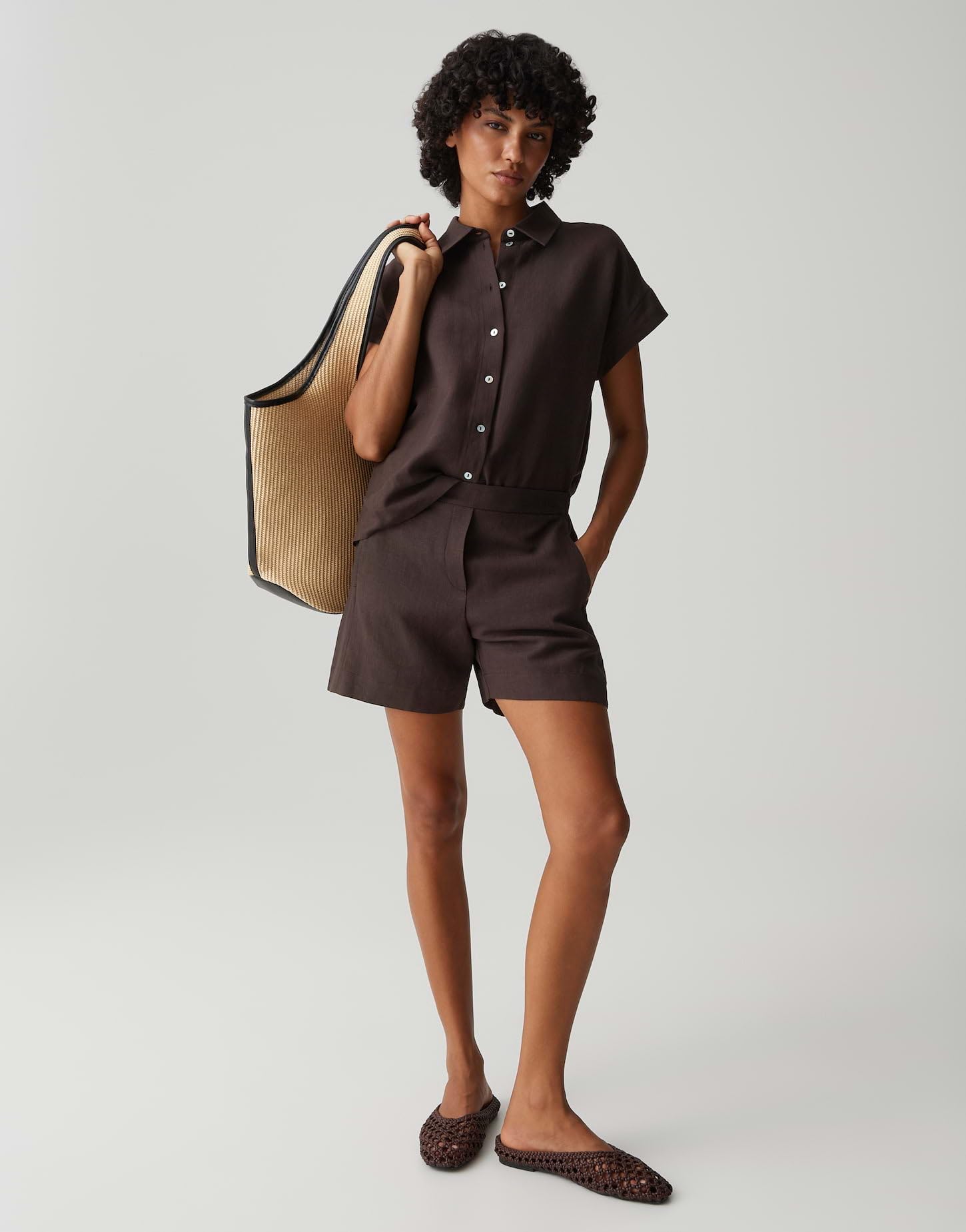 OPUS Damen Shorts | MELANE Oasis aus ECOVERO™ Viskose Leinenmix