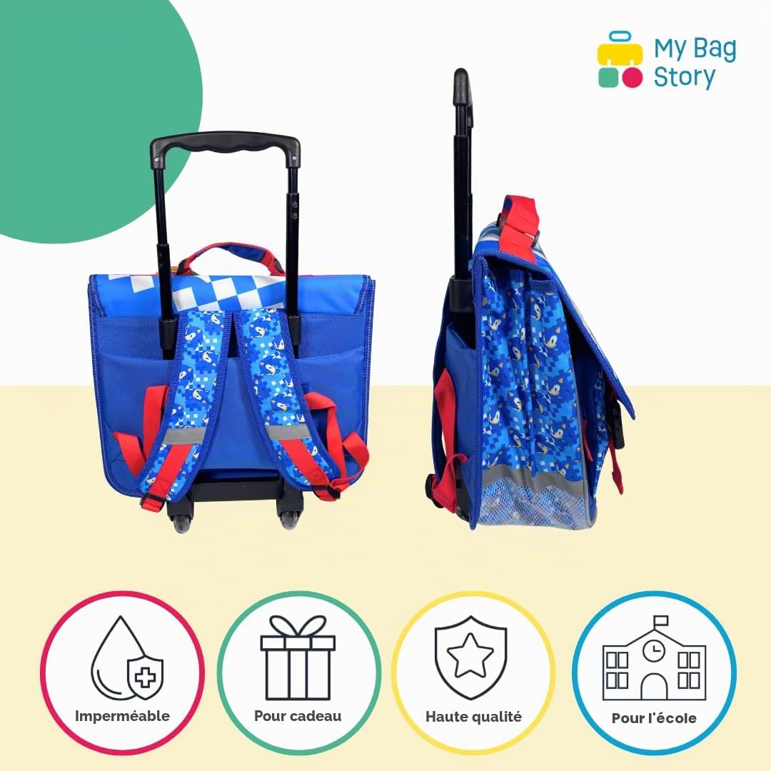 mybagstory | Cartable à roulettes | Sonic Flash | Bleu 41 cm