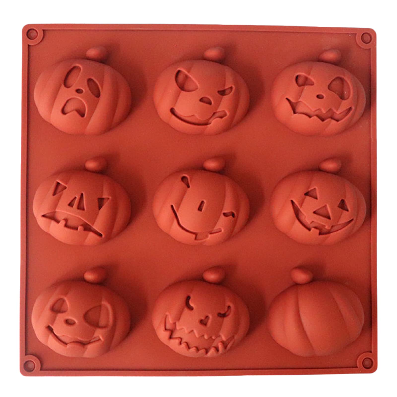 Kalttoy 9 Cells Chocolate Non-stick Muffin Pans Cake Baking Quick Release Pumpkin Shape Cupcake for Dessert Silicone Jelly Molds