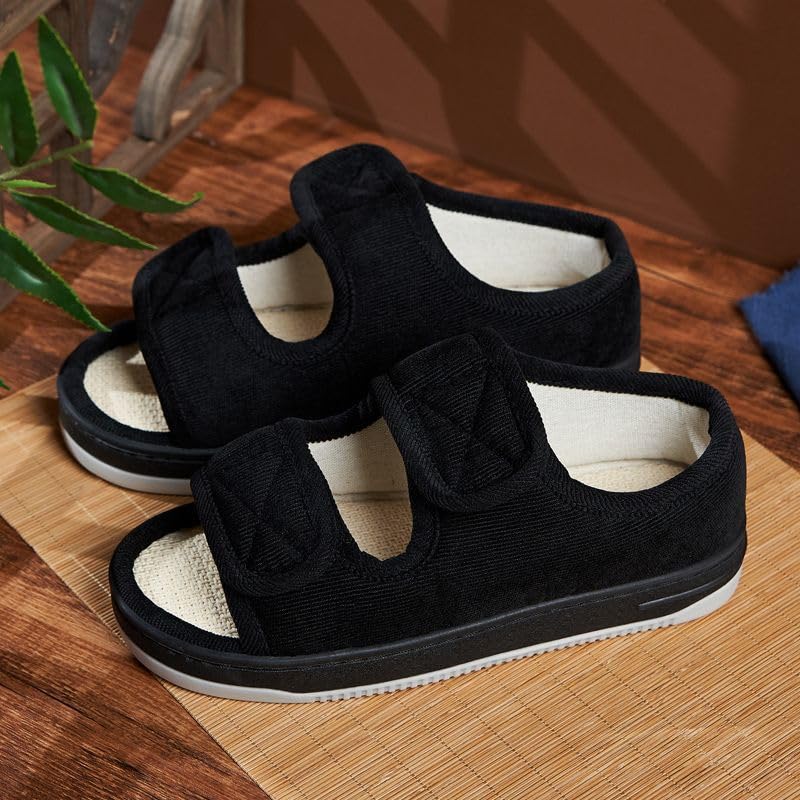 Seniors Wide Flat Sandals Elderly Women Shoes for Swollen Feet Midden-Aged Non-Slip Home Slippers Men Grandma Outdoor Footwear2