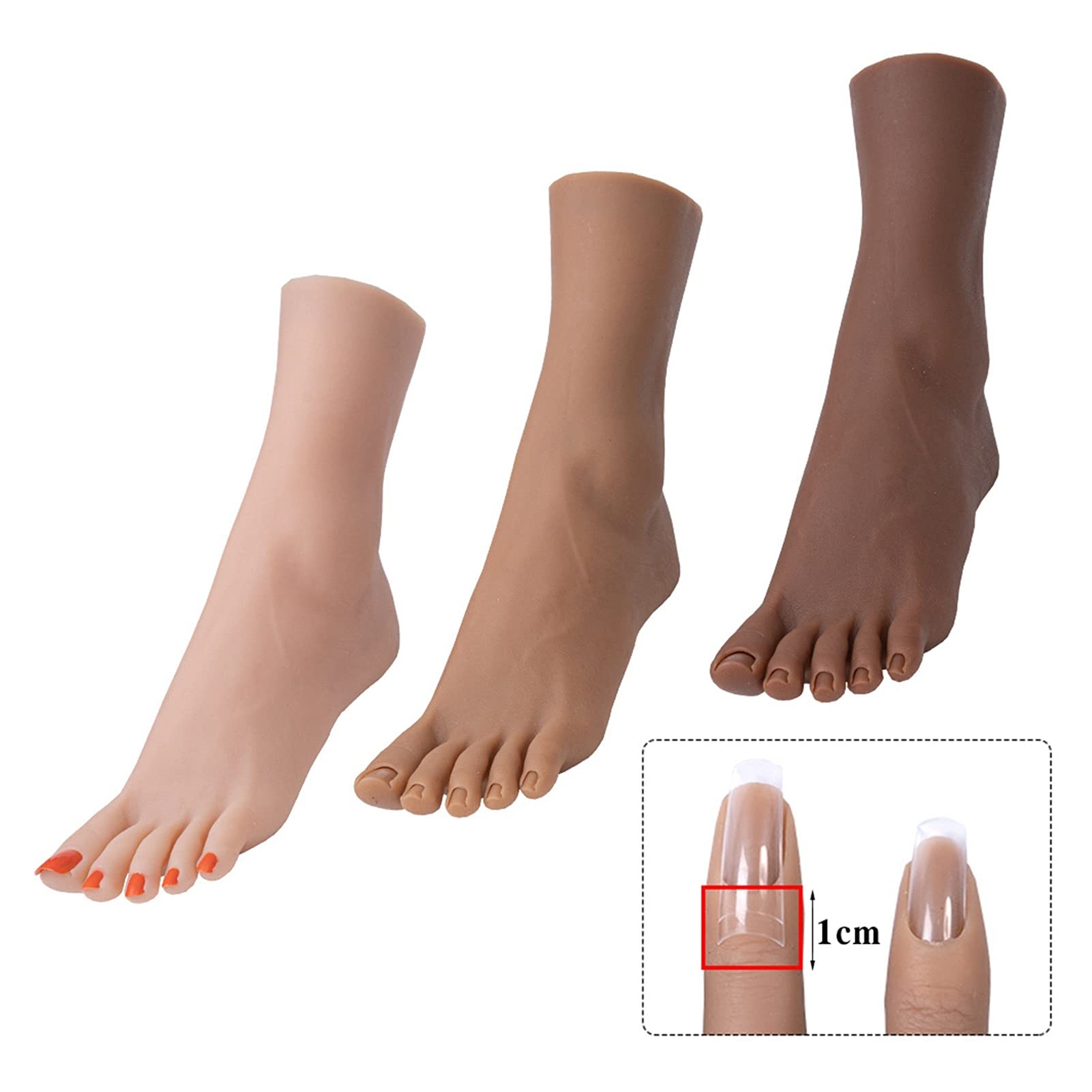 Silikonowa manicure Nail Art Practice Practice Foot Model Protety(Color 2 Left Foot)