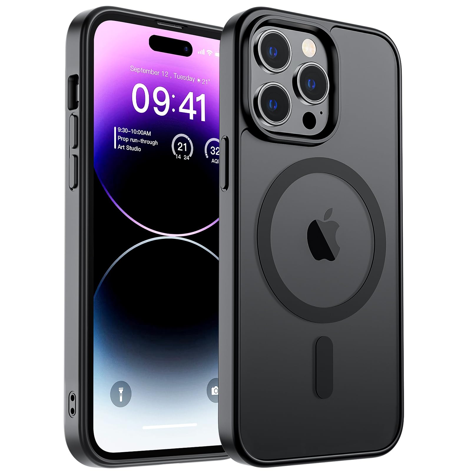 zapica Magnetic for iPhone 14 Pro Case, Black Black Iphone 14 Pro 6.1''