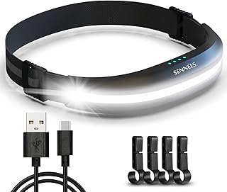 LED Headlamp, 230° Wide Range USB Rechargeable Head Lamp, Super Bright 400 Lumen Illumination, White & Red Light 4 Modes, Waterproof Headlight Flashlight for Outdoor Running, Camping, Hiking, Fishing