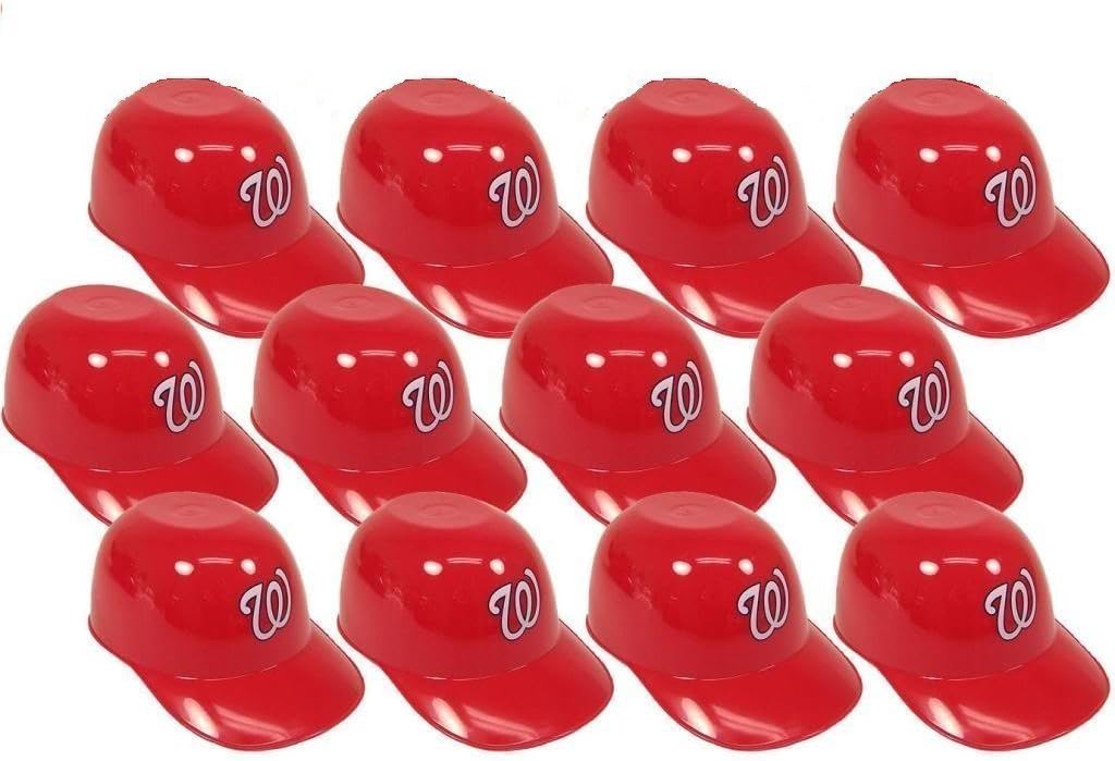 MLB Mini Batting Helmet Ice Cream Sundae/Snack Bowls, Nationals - 12 Pack