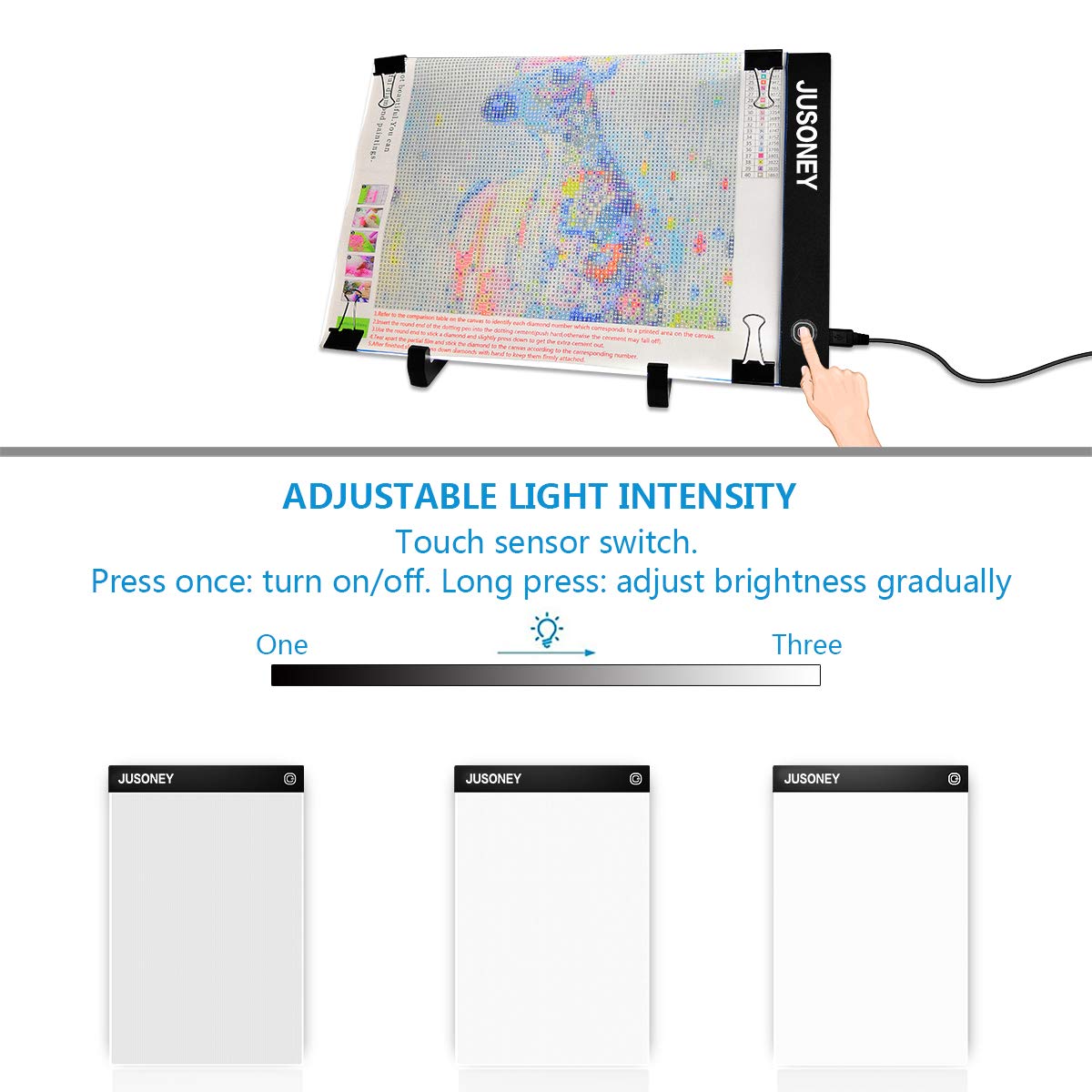 JUSONEY Kit Attrezzi Per Diamond Painting 5D - 31 Pezzi: Scatola 28 Slot, Penne, Pinzette E Adesivi