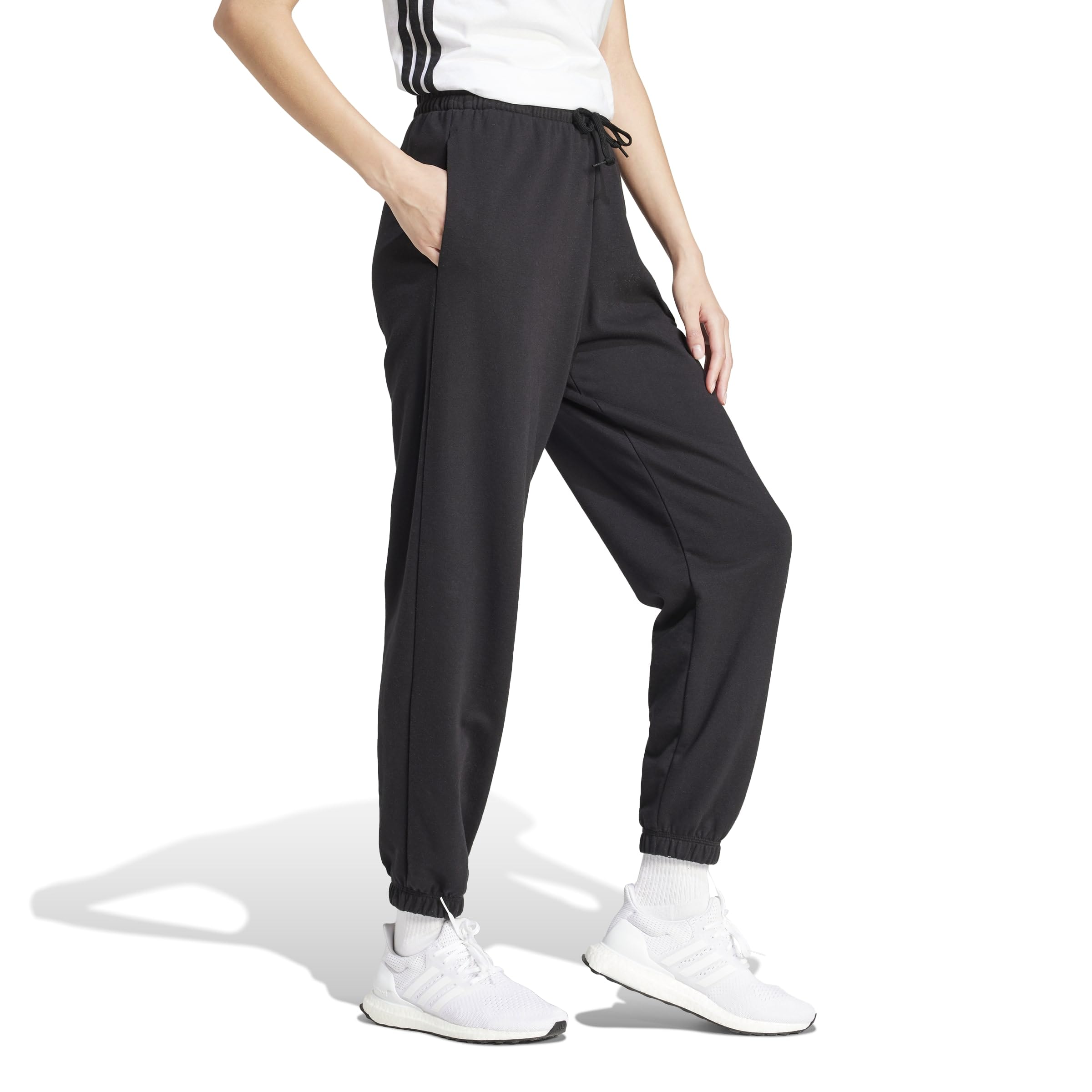 adidas Damen Hose Essentials Small Logo French Terry Cuffed Pants